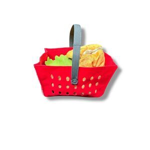 IKEA Toys Red Shopping Basket with food Plush Plushies Stuffed